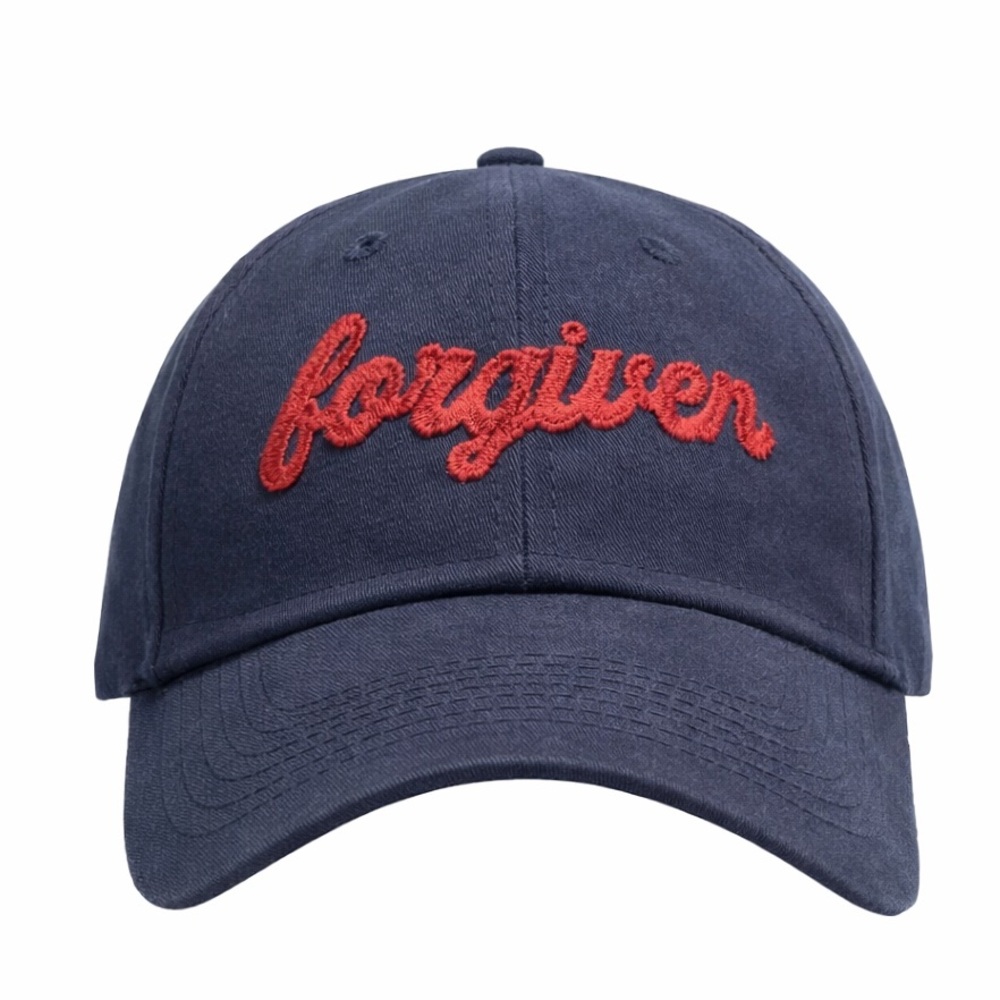 New Era “forgiven” Embroidered Navy Baseball Cap | Red Embroidery – One Size - Picture 2 of 4